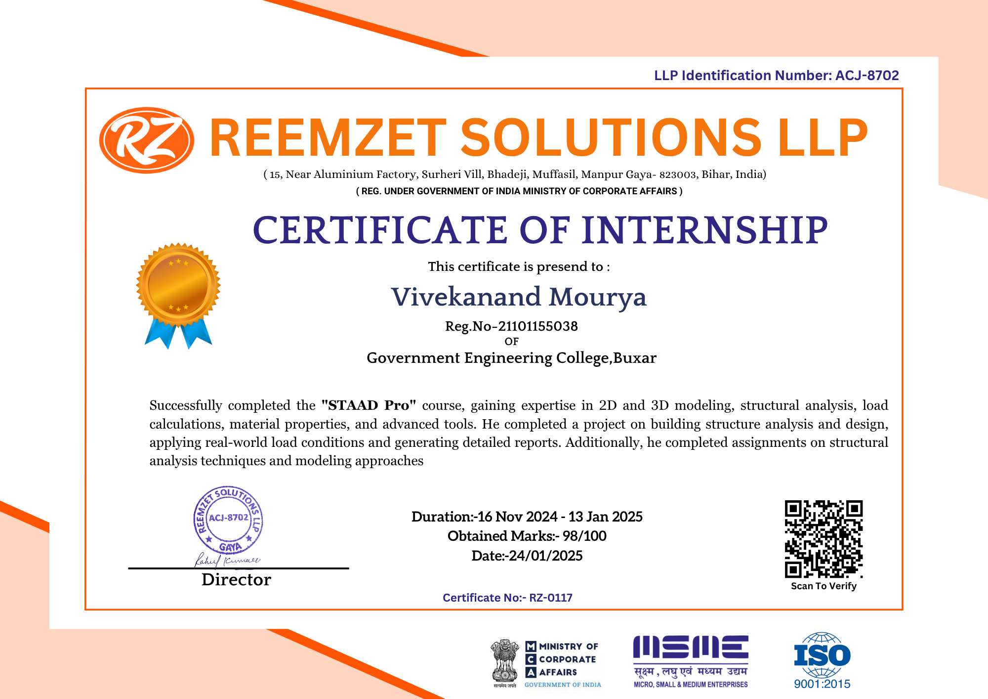 Sample Certificate